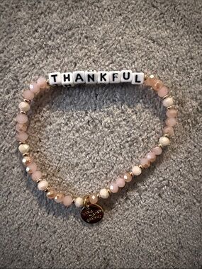 ‘Thankful' Little Words Project Bracelet with Gold Accents